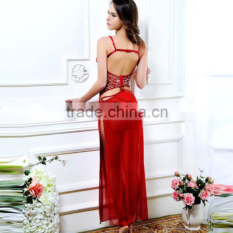Top quality long tube red mature sexy hot fashion show lingerie