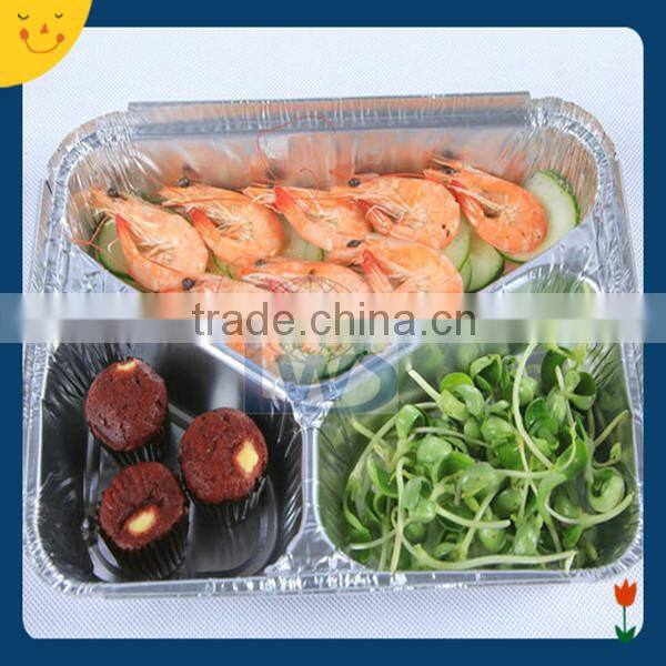 Disposable aluminum container for food packaging