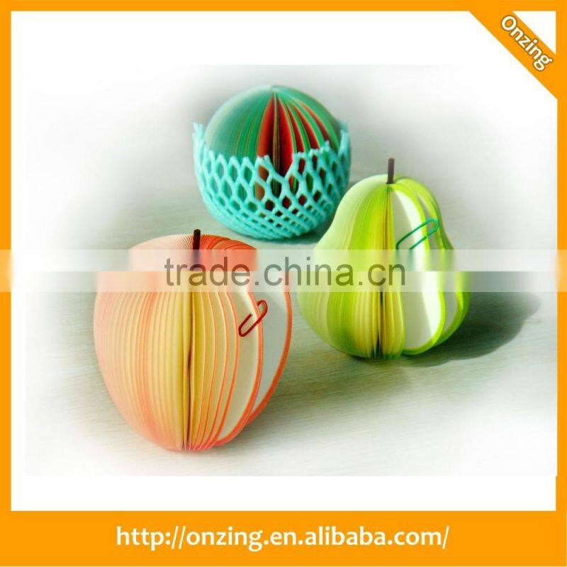 Onzing custom printing fruit shaped notepad memo pad