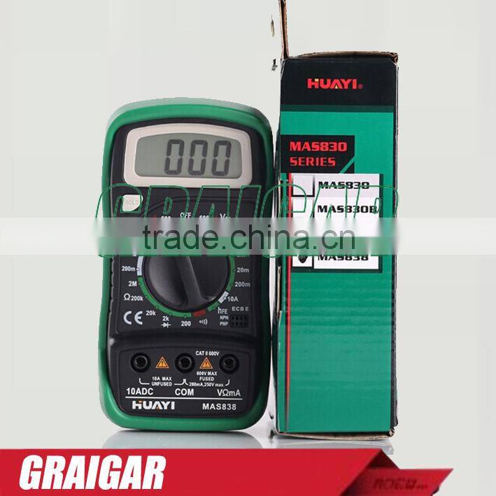 MAS838 Mini Multimeter Digital Multimeter Multifunction Multimeter Detector LCD Display
