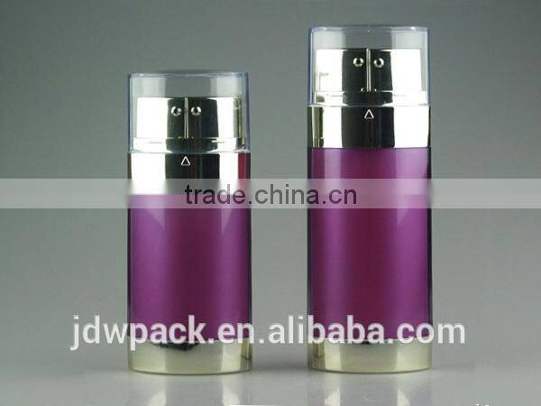 Plastic oblate Dual chamber bottle cosmetic packaging JS-S01