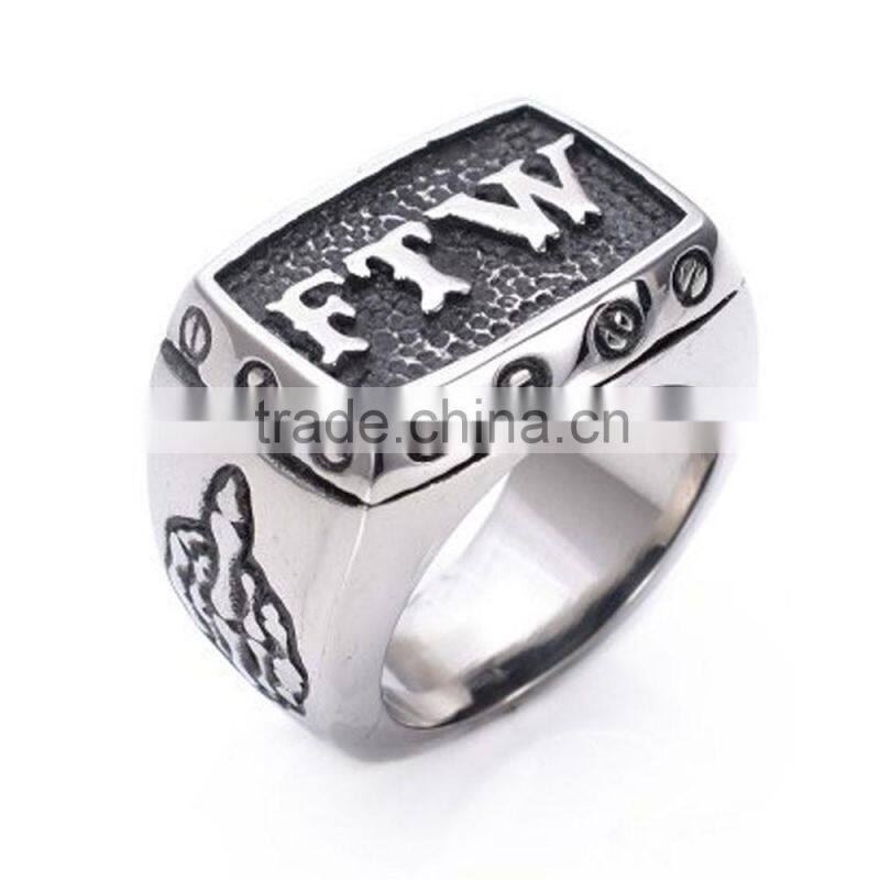Jingli Jewelry factory Gothic Skull Hand Claw Poker Playing Card Rings, Ace of Spades Skull Rings (HS-081)