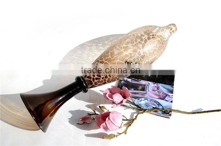 Different Design Handmade Art Wedding Decoration Flower Arrangement ,Tall Frosting Glass Vase