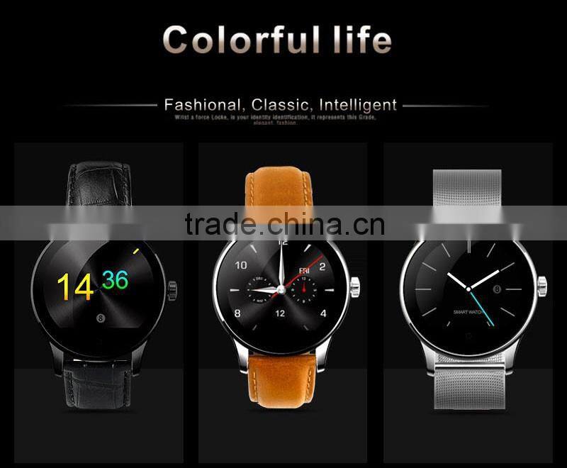 Luxurious watch 1.22" IPS Round Screen MTK2502 Heart Rate Monitor Waterproof Smart Watch K88H For Android and IOS