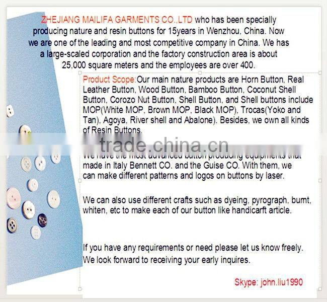 natural 2hole round coconut button for garment