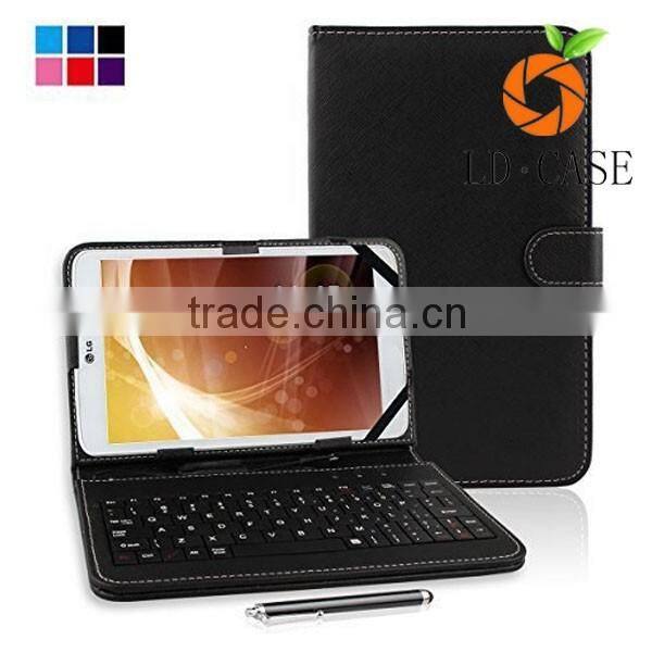 Fashionable leather case with keyboard for 9.7 inch tablet pc for iPad