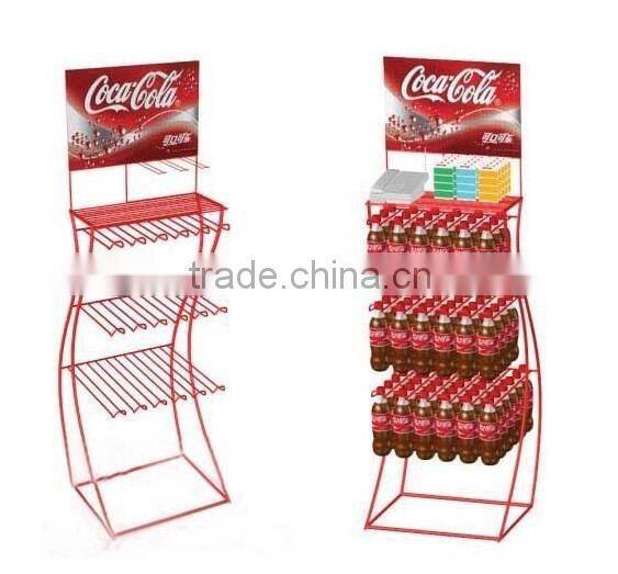 2016 trending products 4 tiers retail water bottle display rack