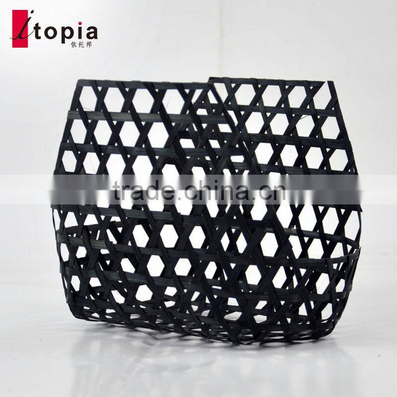 wholesale black weaving bamboo fruit basket