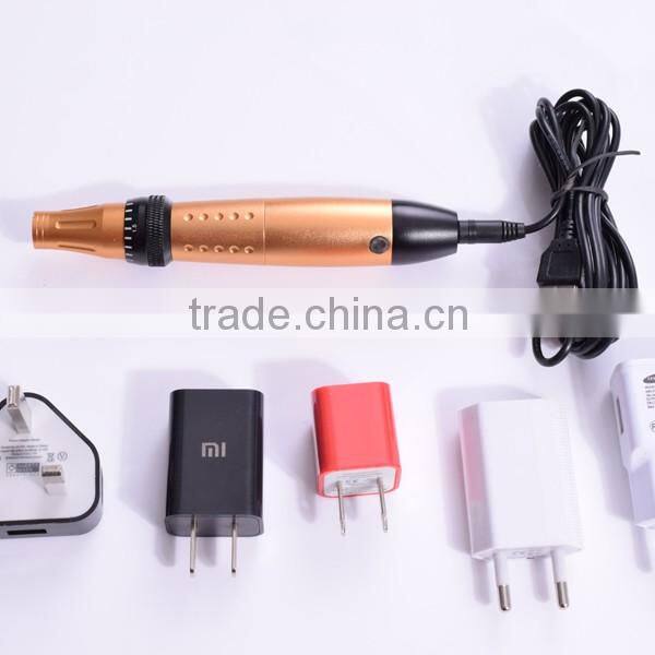 2016 rechargeable derma pen electric micro needles pen beauty equipment derma roller meso pen