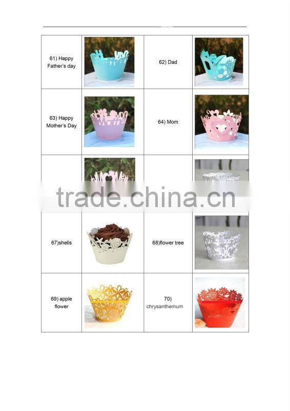 Party Decoration Laser Cut Cupcake Wrappers Factory Supplier