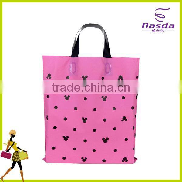 handle plastic gift bag,fashion supermarket plastic bag,plastic bag with custom logo