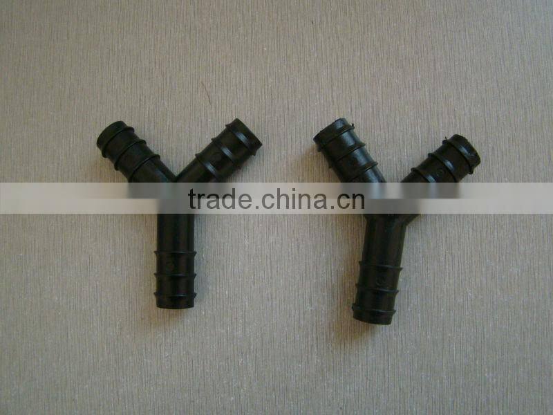 plastic Y type drip irrigation tape fittings