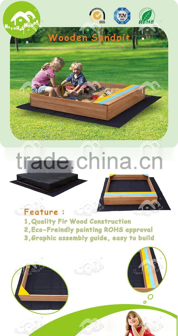 ECO-FRIENDLY WOODEN CHILDRENS SANDBOX WOOD KIDS SAND BOX