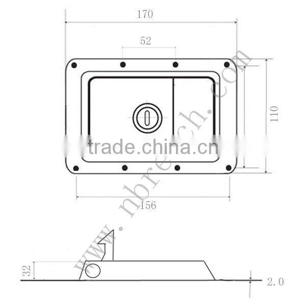 Heavy Duty Flush Mount Recessed Paddle Lock