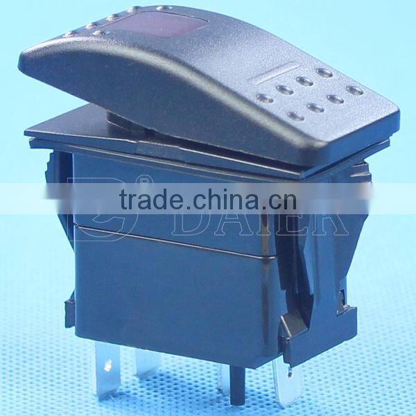 4 Blade Pins Laser Etched Rocker Switch With Red Lamp