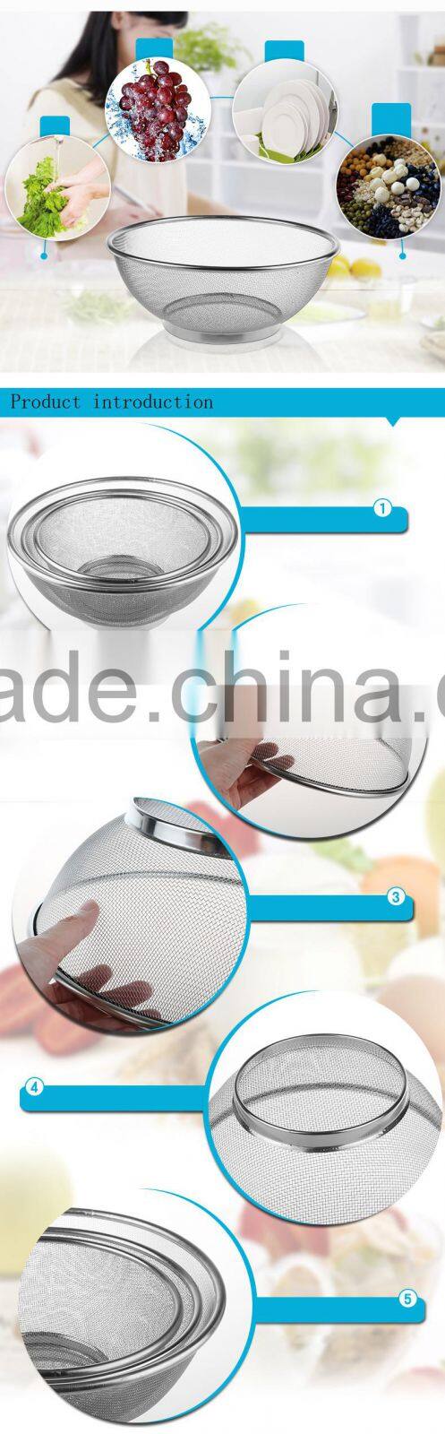 28cm width Strainer Stainless Steel Sieve Colander Drainer Mesh
