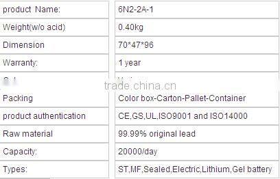 6N2-2A-1 dry battery/dry batteries for ups/all kinds of dry batteries/dry cell battery