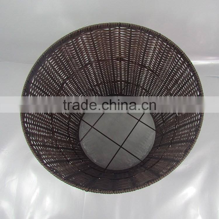 S&D Handmade plastic rattan display disposable supermarket fruit basket