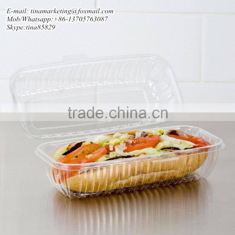 Clamshell Clear Hinged Lid Plastic Hoagie Container