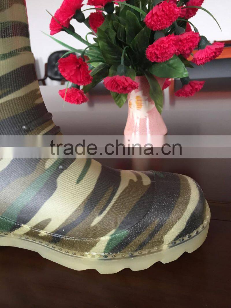 Camouflage rain boots ladies transparent work boots PVC safety shoes