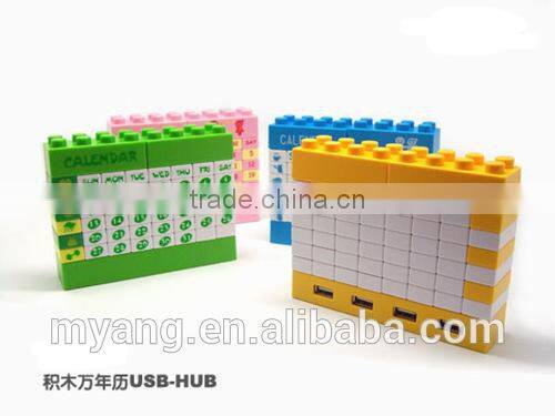 Creative USB HUB DIY blocks usb 2.0 hub calendar with bluetooth/usb hub with cable/Executive DIY desk calendar 2015