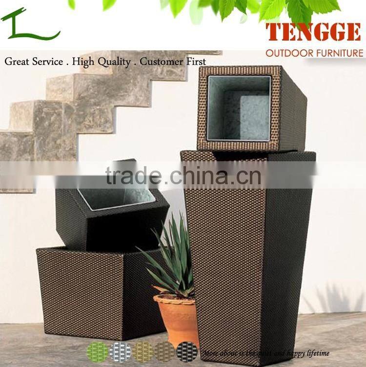 All Weather Garden Rattan Handmade Resin Wicker Planter