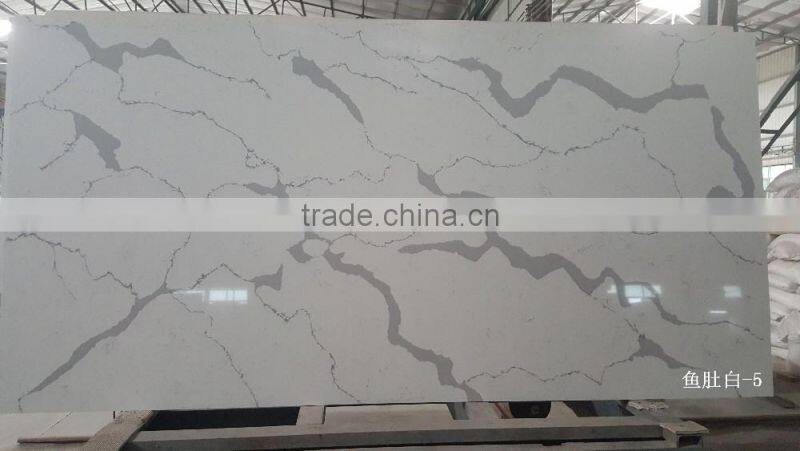 Polished calacatta artificial marble slabs for decoration