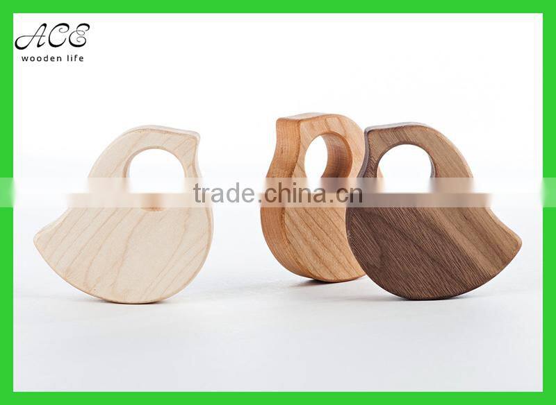 Bird shape FDA Grade wooden rattle