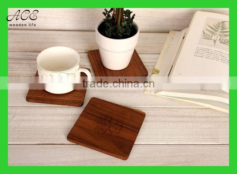 Custom wooden coasters Laser engraved coasters High quality wood placemat