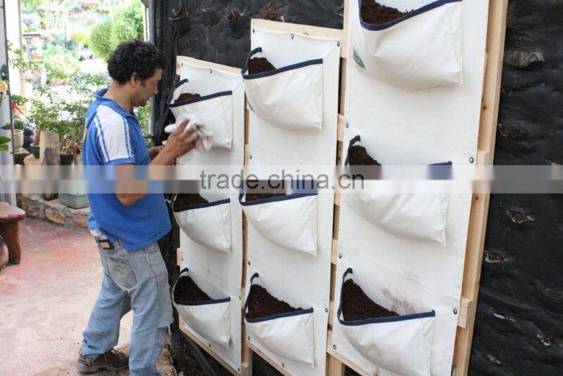 White Vertical Wall Garden Planter,Strong Pvc Pockets for Vegetables and Flowers