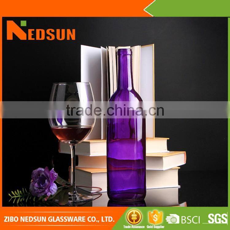 OEM design purple glass wine bottles for sale made in China