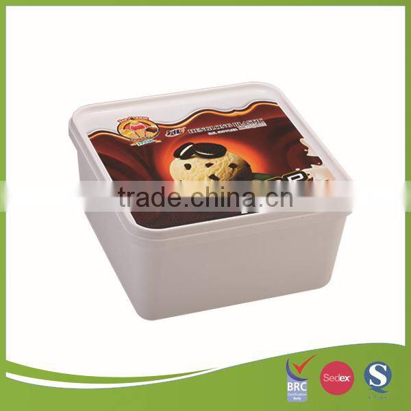 iml plastic ice cream square container