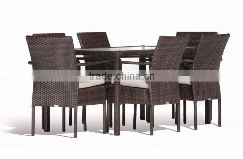 2017 Trade assurance weatherproof rectangular seagrass wicker cheap dining table set