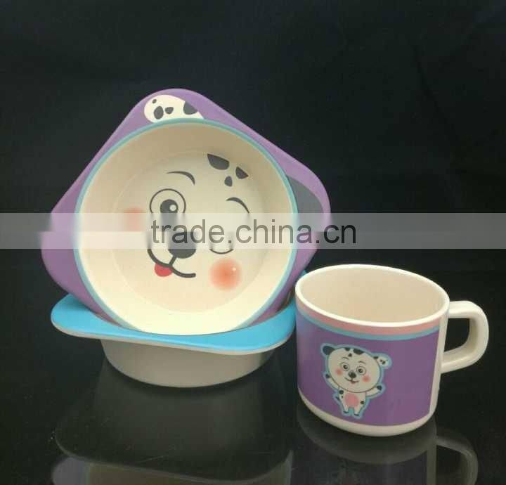 Lovely children tableware, bamboo fiber children five sets