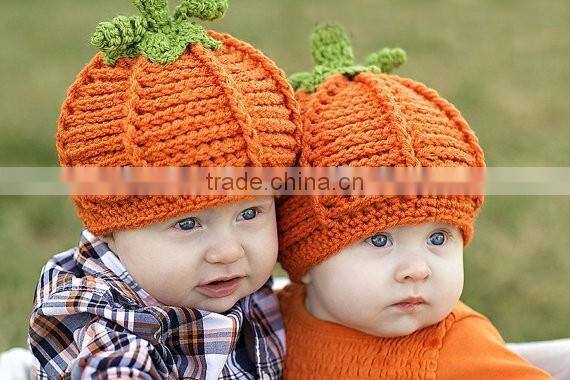 Infant Toddler Pumkin hat Crochet Baby Pumpkin Hat Halloween Hat Baby girls boys beanie Photo Props