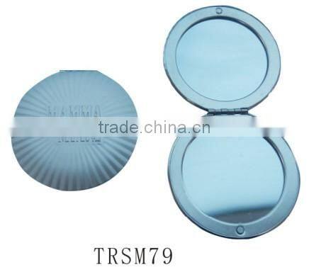 Folding shell design metal custom logo handheld compact mirror