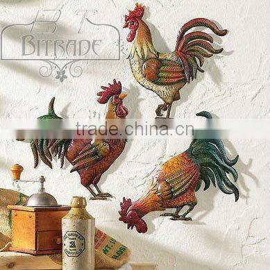 Metal rooster wall art