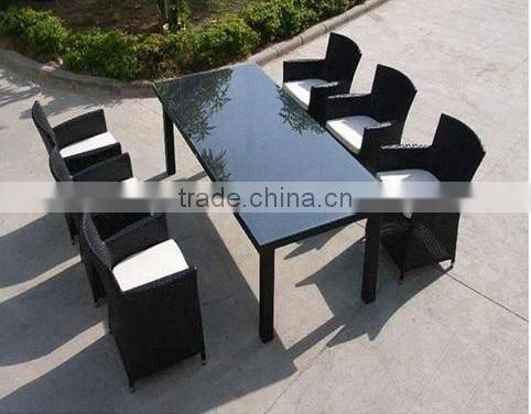 rattan dining set with refectory table