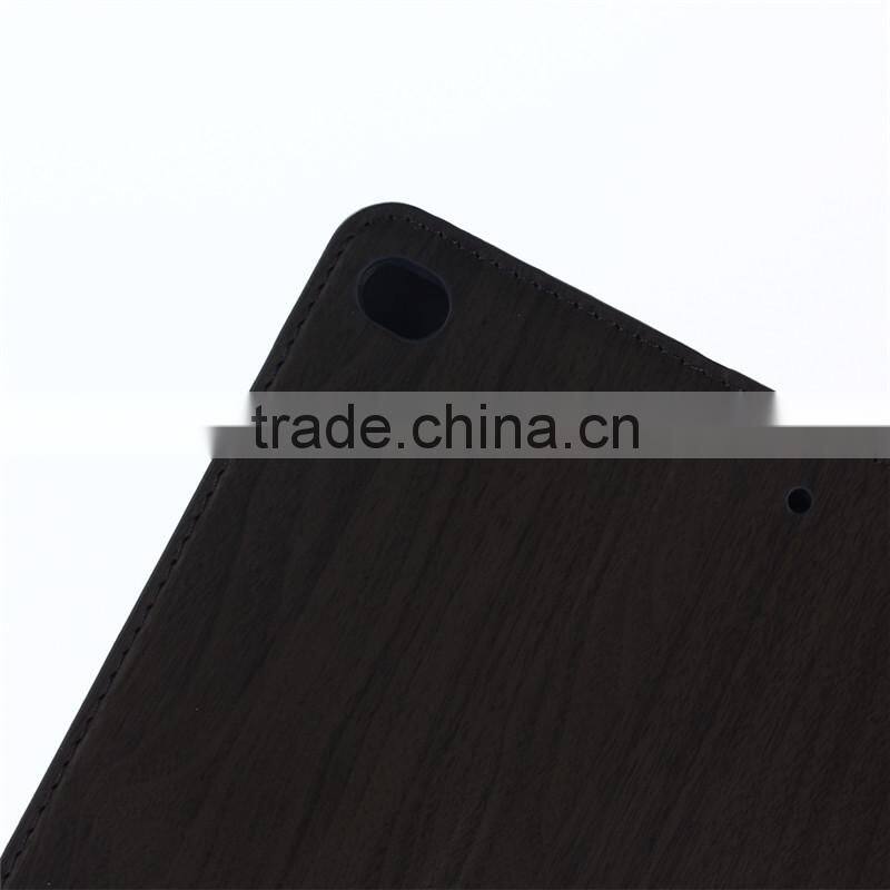 Nature wood grain PU card bumper/pocket cell phone case for Ipad