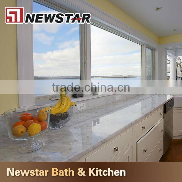 Polisehd China white marble kitchen stone bench tops