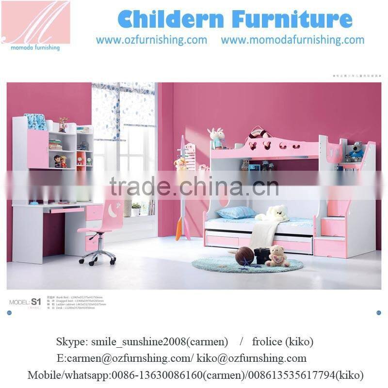 SJ6601 kids wood bedroom furniture and classical kids bedroom furniture