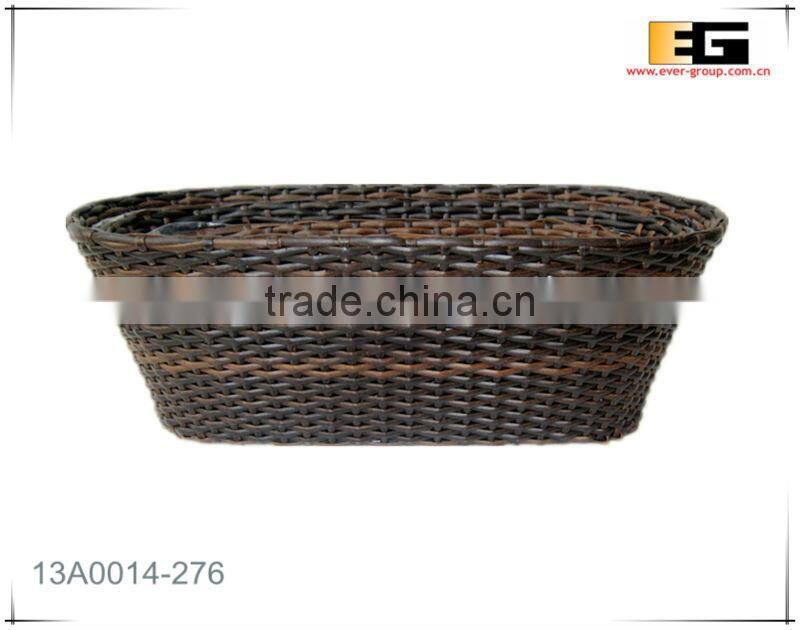 Oval shape PE rattan with liner plastic flower pot