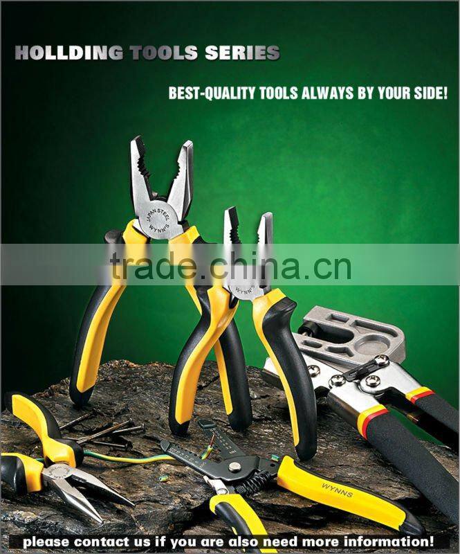 COMBINATION PLIERS WITH TRI-COLOR HANDLE