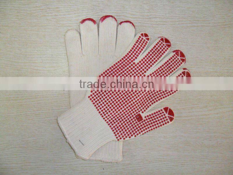 pvc dotted cotton glove