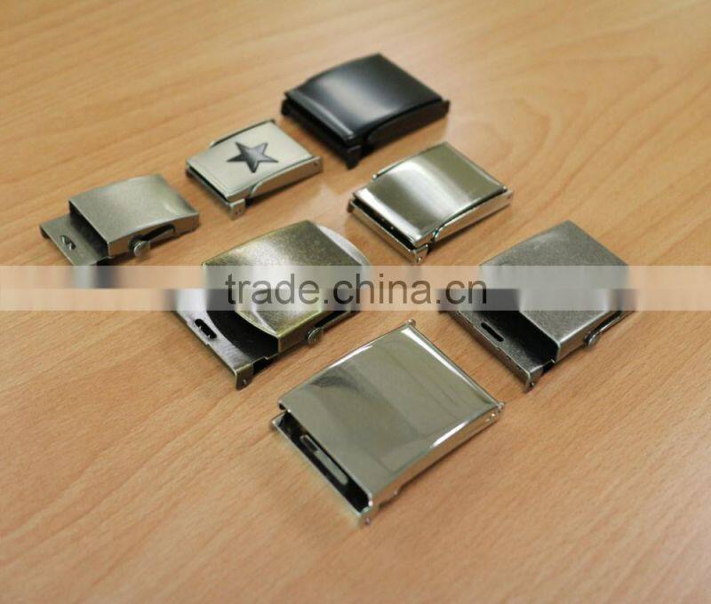 Zinc Alloy Center Bar Buckle with lockable prong, nickel plate, buckle for strap
