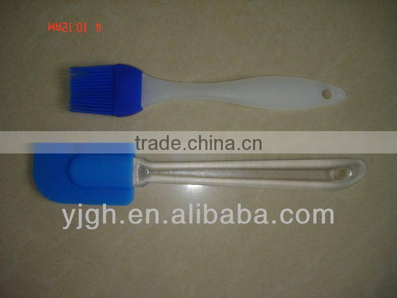 Transparent PS handle silicone spatula & brush