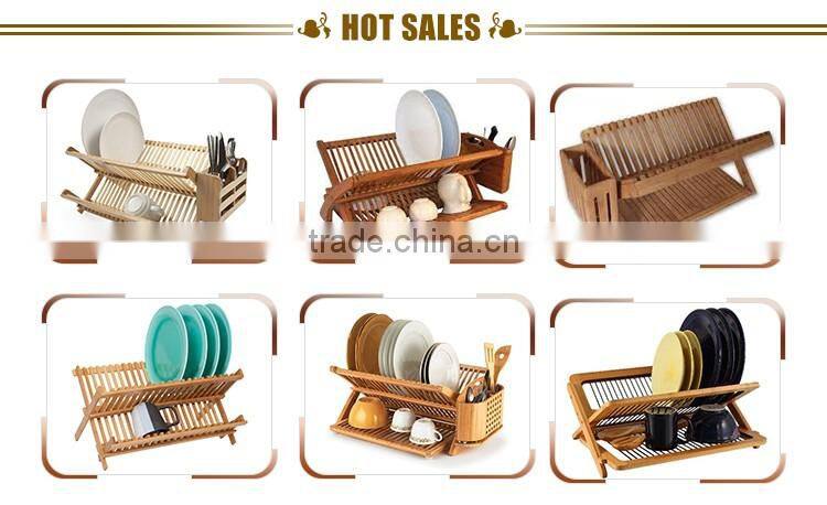 China wholesale custom bamboo roll-up dish drying rack