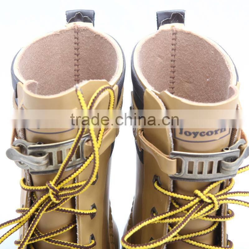 fashion latest lace up rubber rain boots