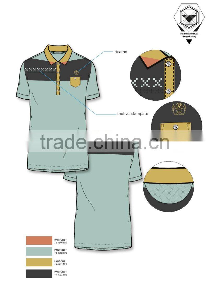 Italy Design services for men's fashion four buttons Polo Shirt ODM with pocket