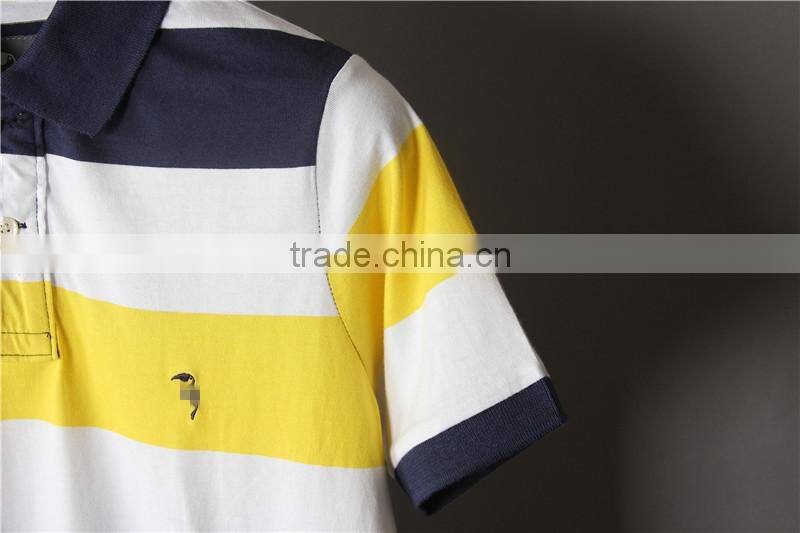 T Shirt Cotton Yarn Dyed Shirt , Polo Shirts Customized Logo ,Short Sleeve Yarn Dye Polo Shirt